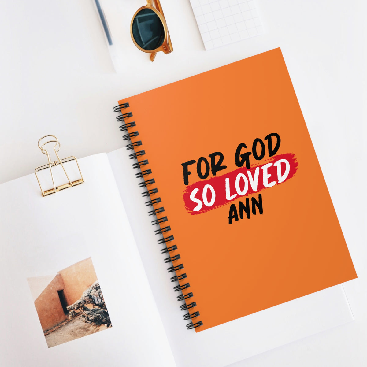 Spiral Notebook - Ruled Line Bible Verse with Custom Name