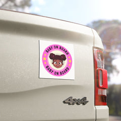 Pink Baby On Board Car Magnets