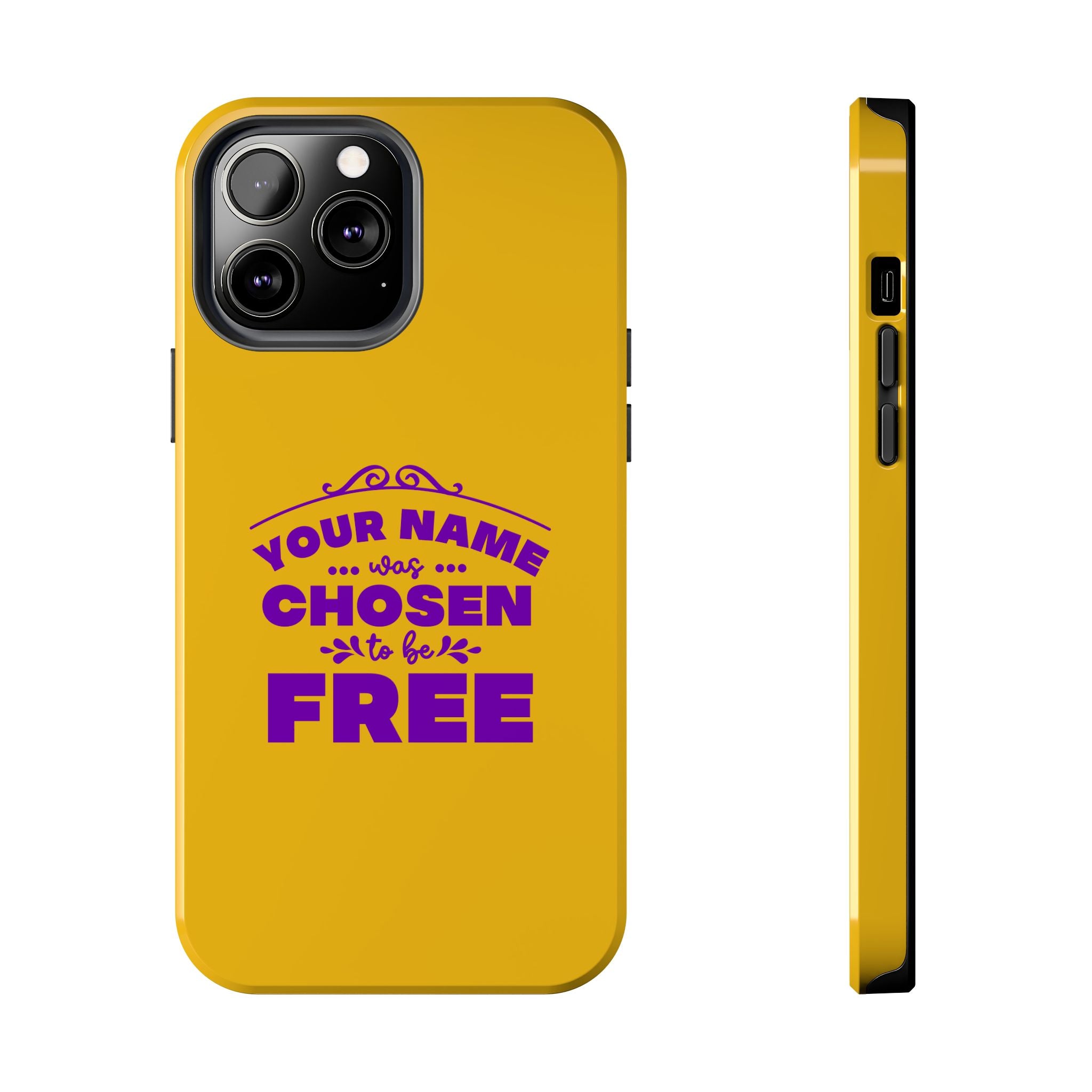 Tough Phone Cases Bible Verse (Chosen but Free) with custom name