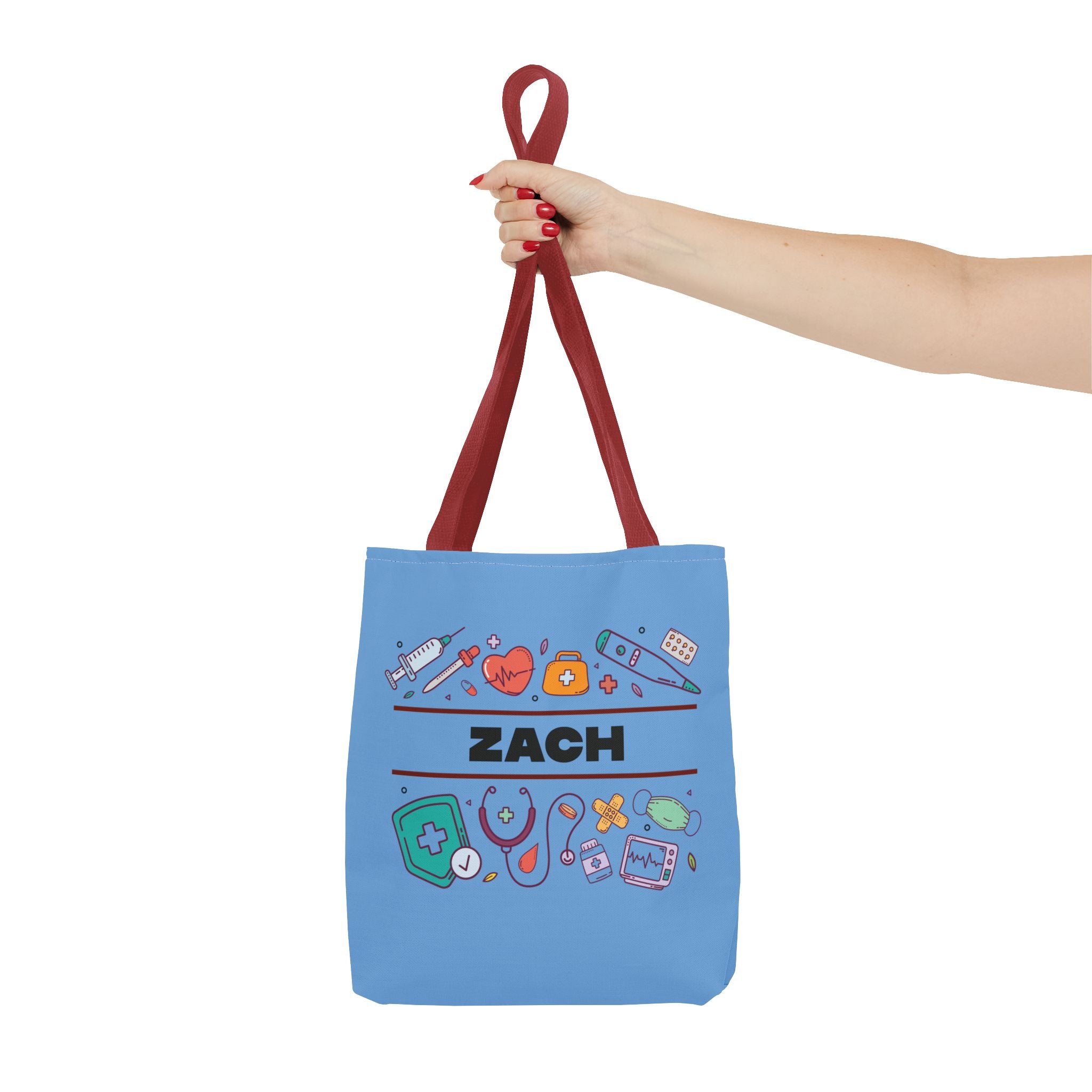 Tote Bag (AOP) about Nurse with Custom Name