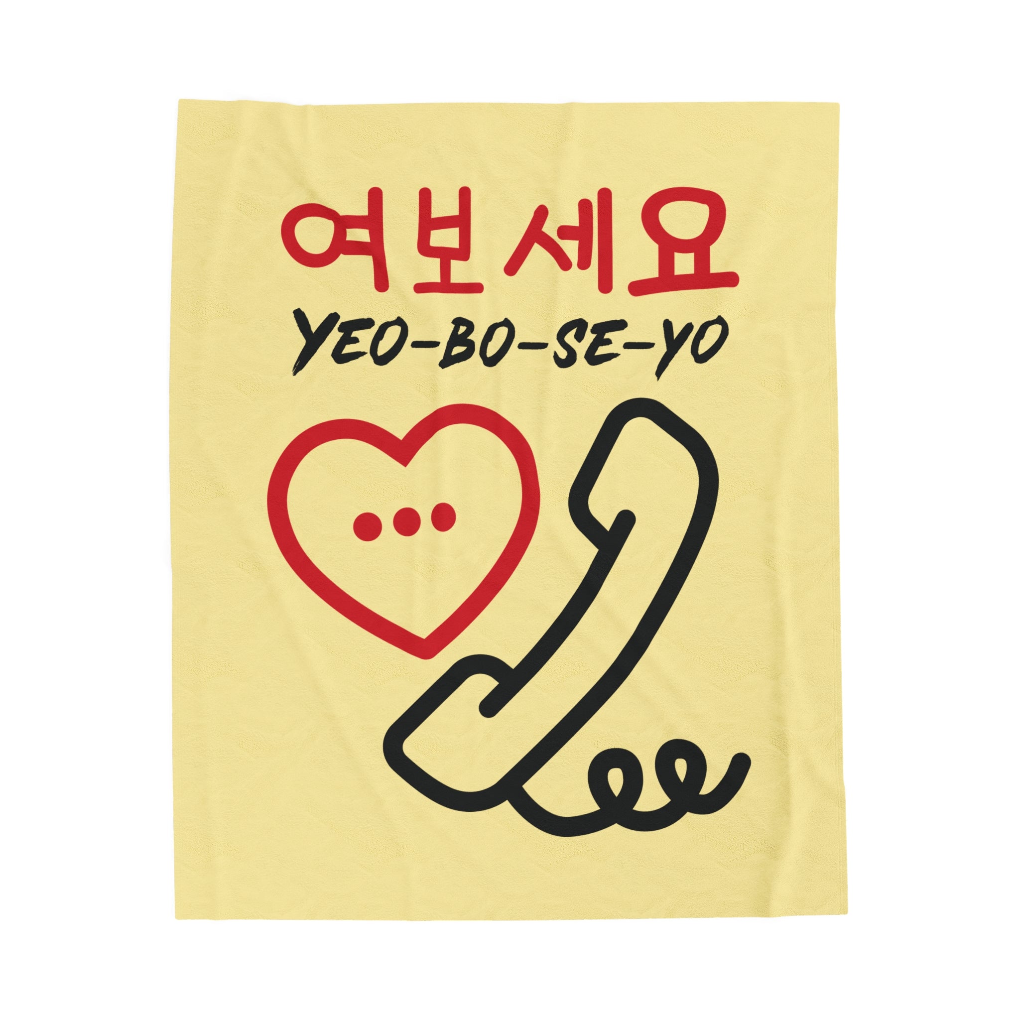 Velveteen Plush Blanket - KPOP Hangul (yeoboseyo)