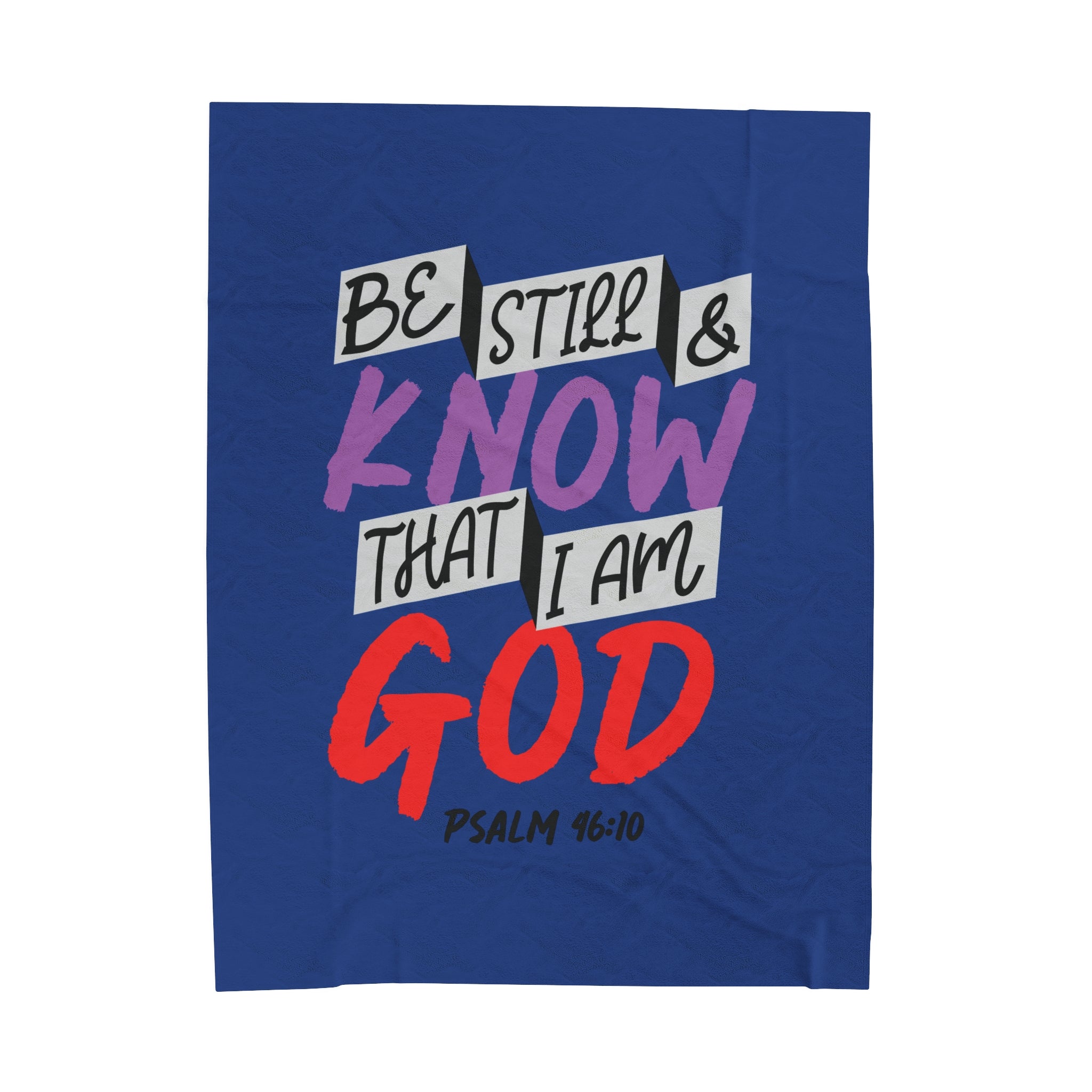 Velveteen Plush Blanket Bible verse (Ps 46:10)