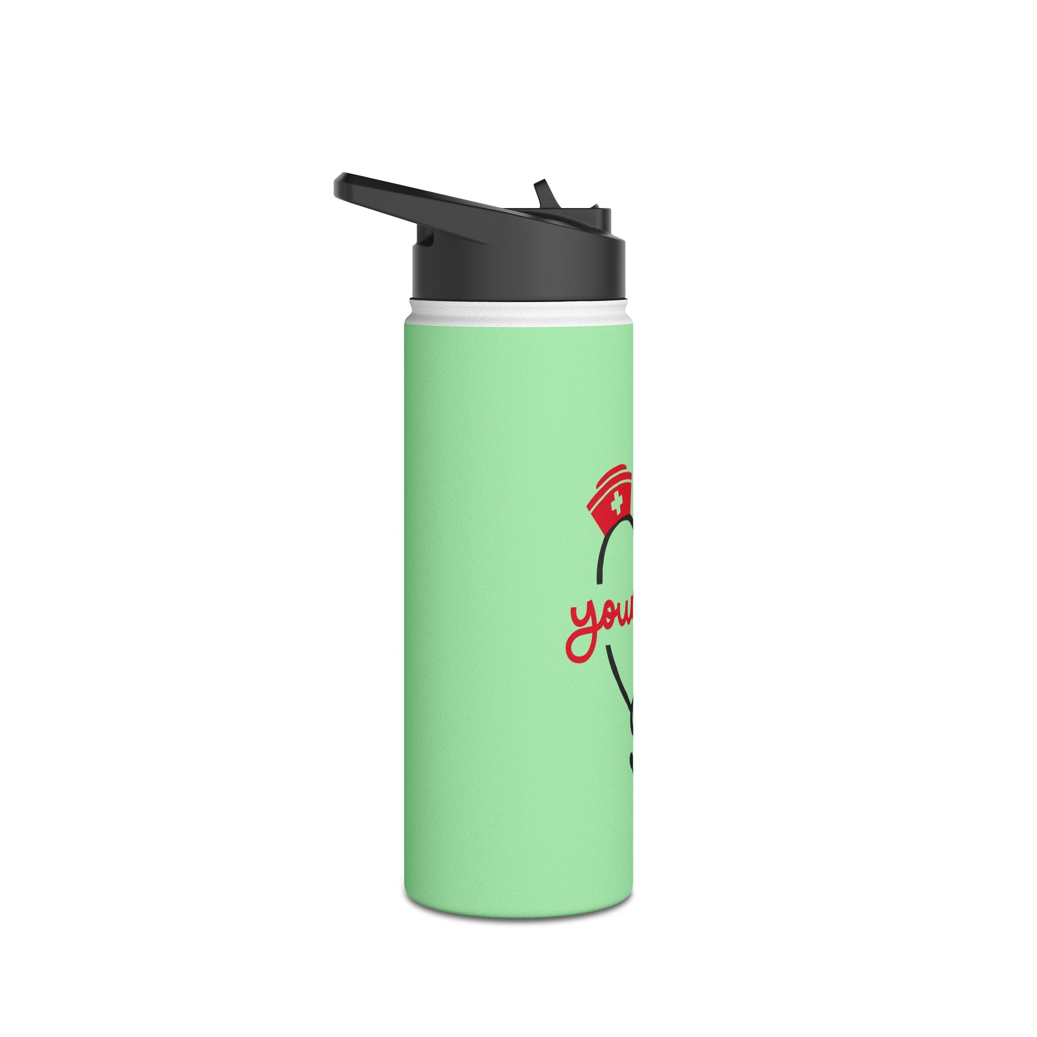 Stainless Steel Water Bottle, Standard Lid about Nurse with Custom Name