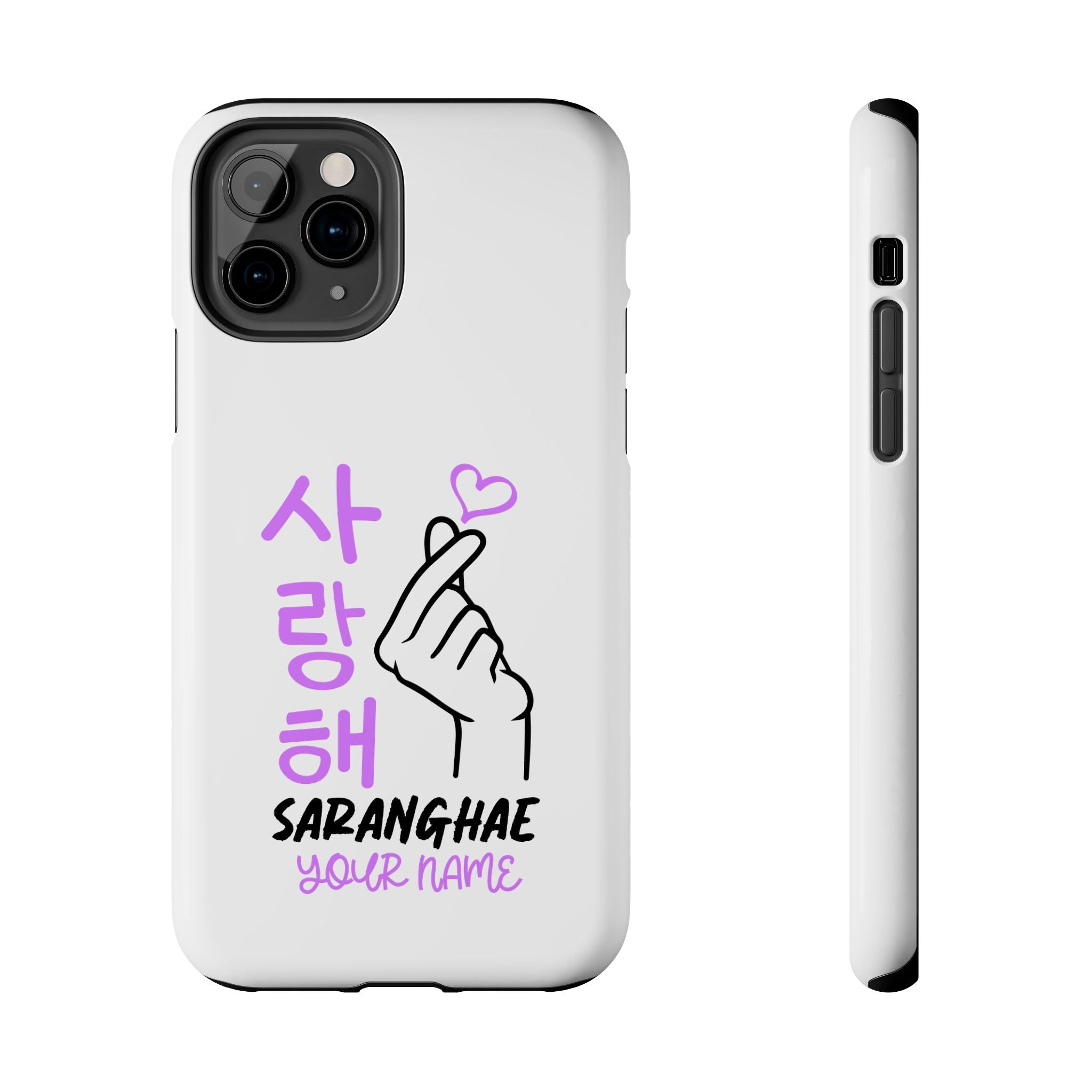 Tough Phone Cases  - Korean Hangul (Saranghae) with Custom Name