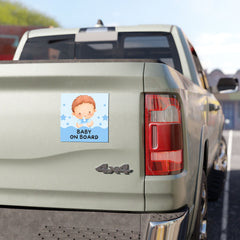 Blue Baby On Board Car Magnets