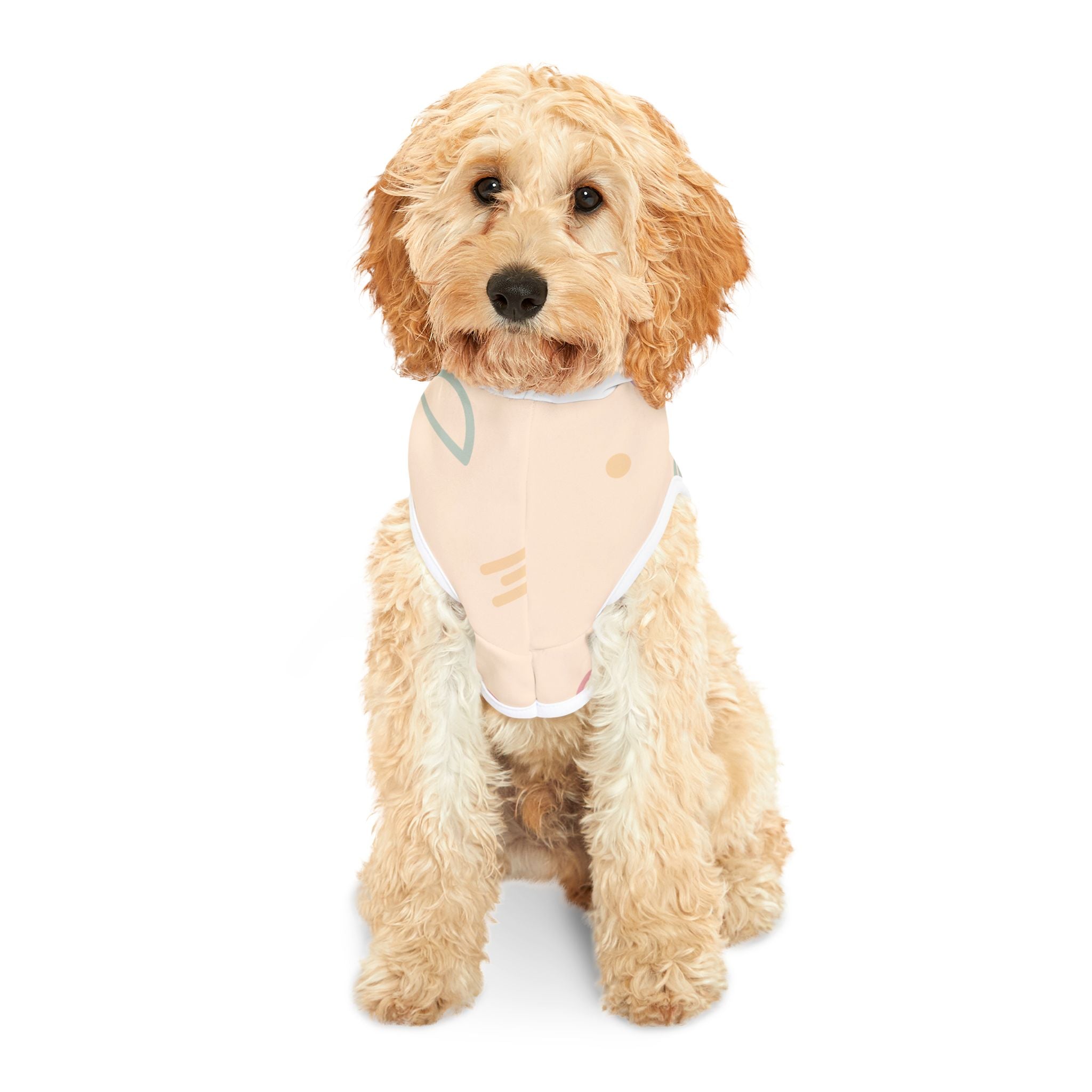 Pet Dog Hoodie Peach and Brown Bone by Print4More