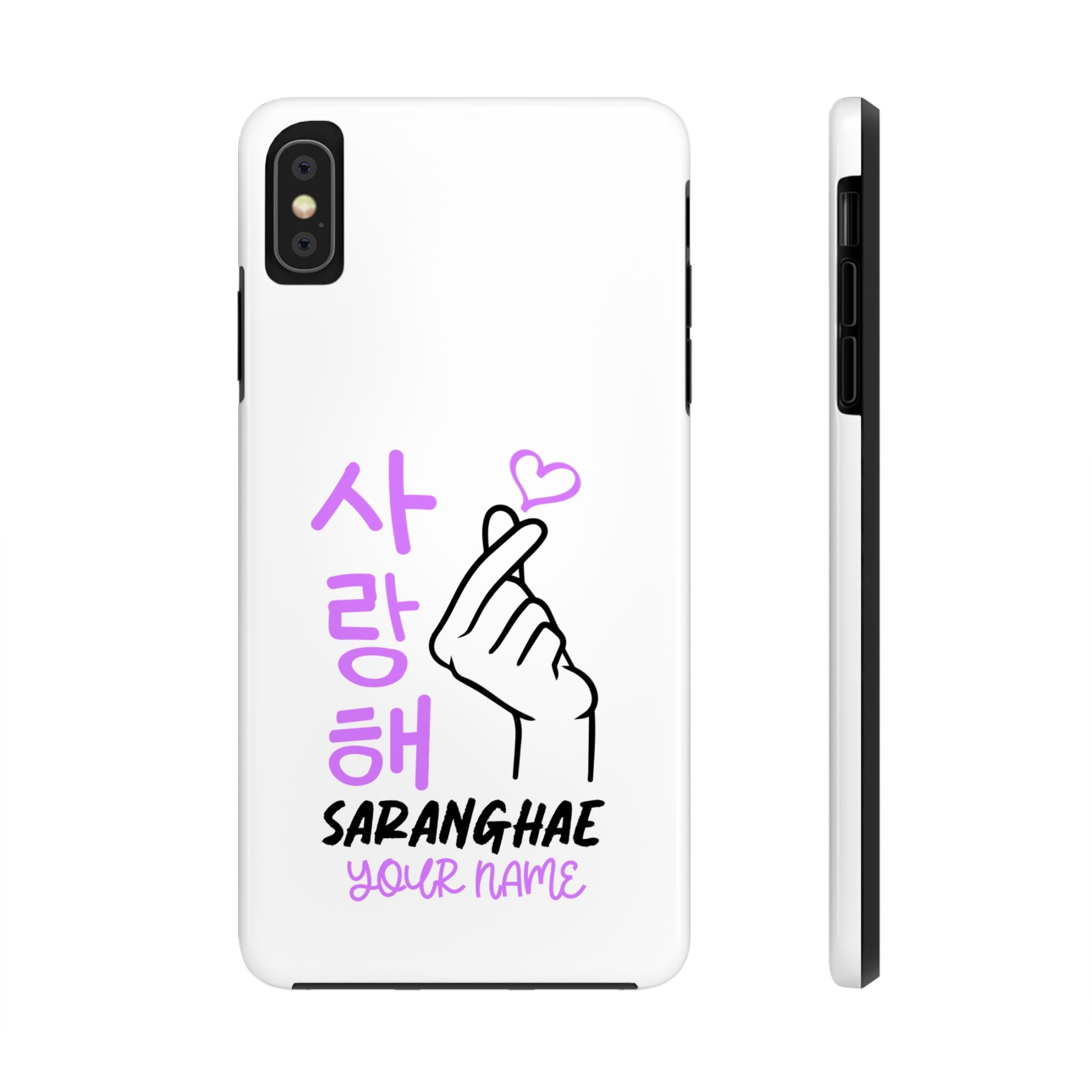 Tough Phone Cases  - Korean Hangul (Saranghae) with Custom Name