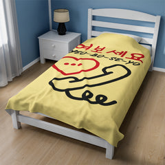 Velveteen Plush Blanket - KPOP Hangul (yeoboseyo)