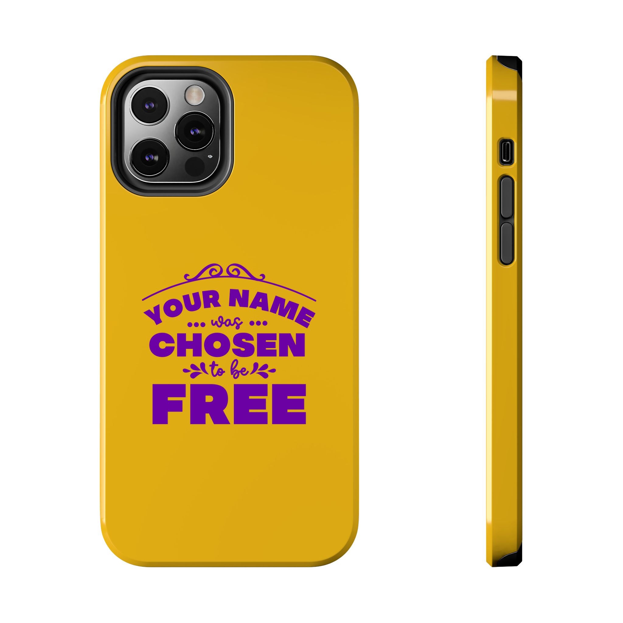 Tough Phone Cases Bible Verse (Chosen but Free) with custom name