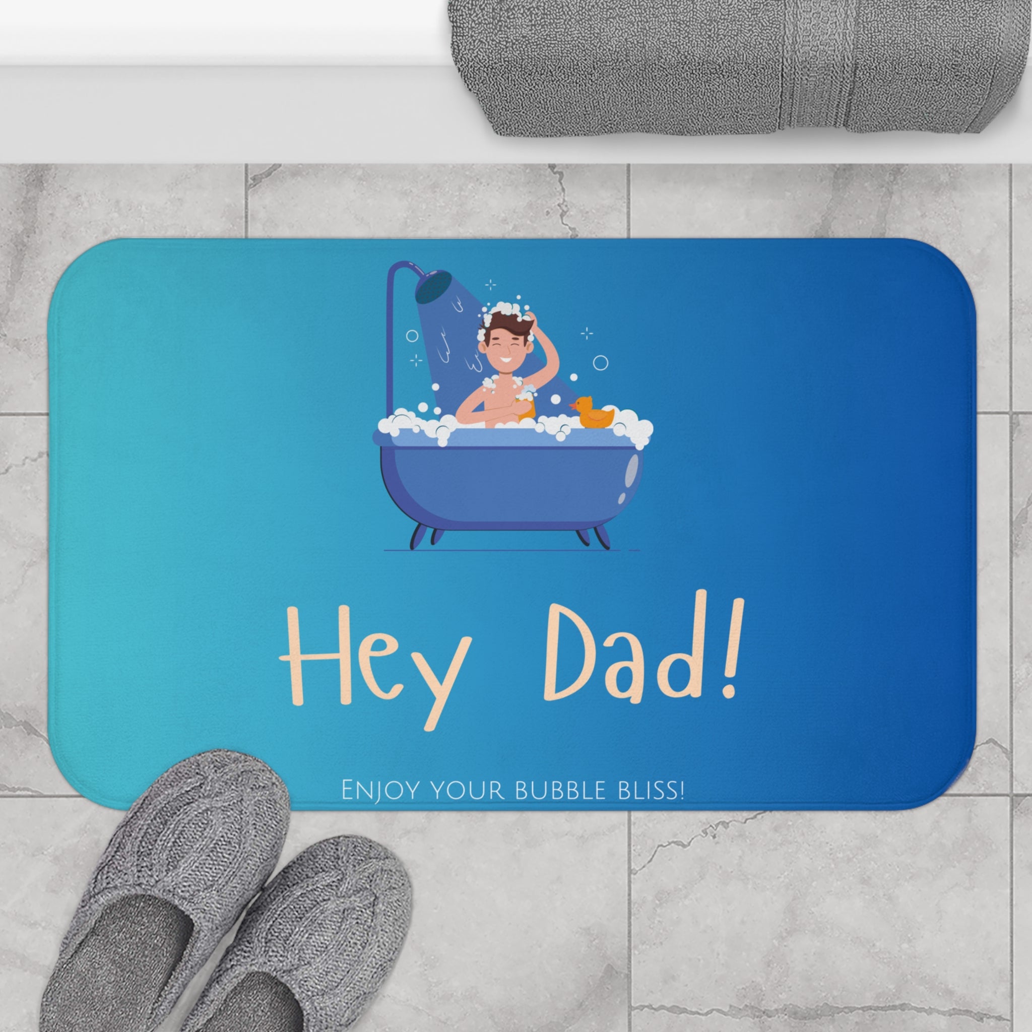 Customize Refresh and Renew Blue Bath Mat by Print4More