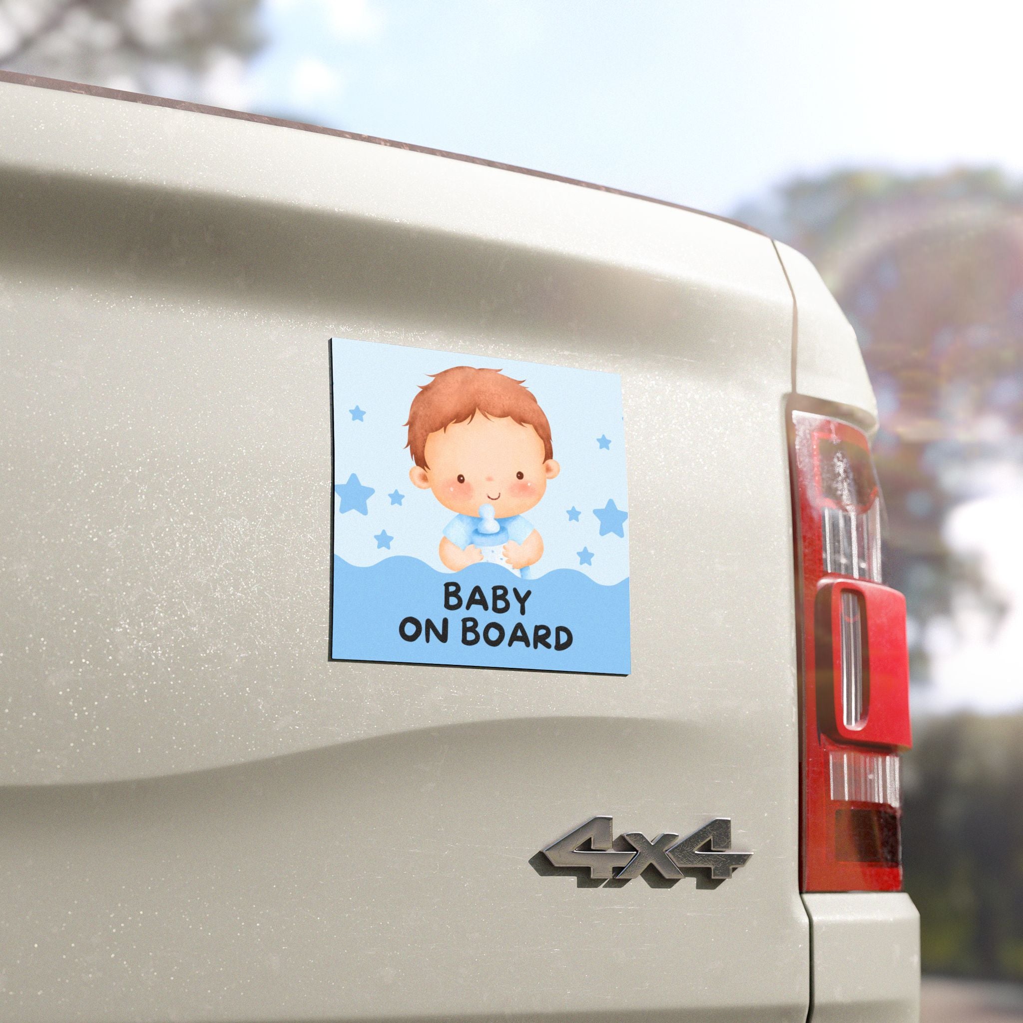 Blue Baby On Board Car Magnets