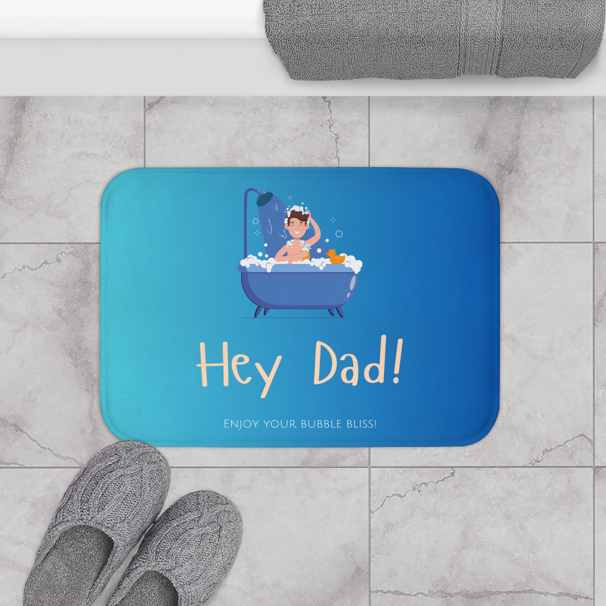 Customize Refresh and Renew Blue Bath Mat by Print4More