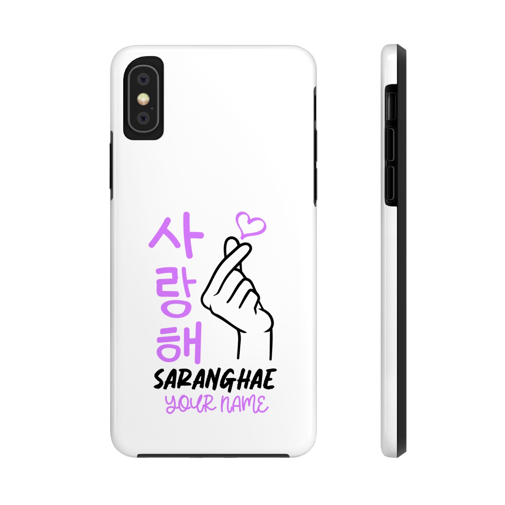 Tough Phone Cases  - Korean Hangul (Saranghae) with Custom Name