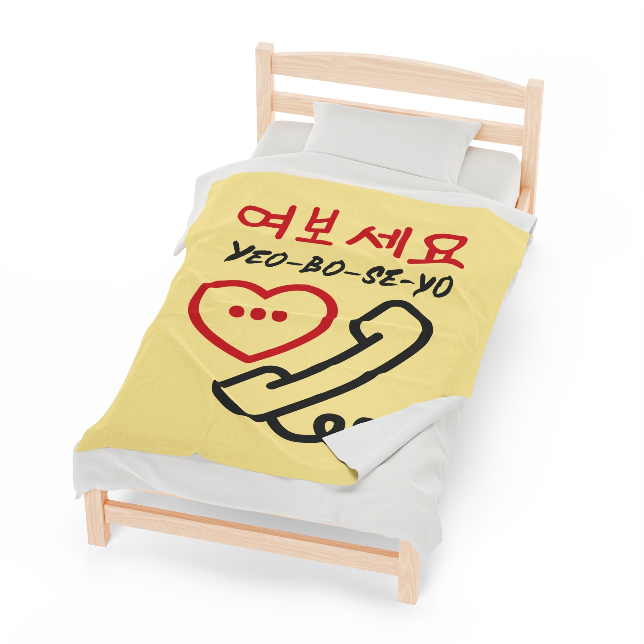 Velveteen Plush Blanket - KPOP Hangul (yeoboseyo)