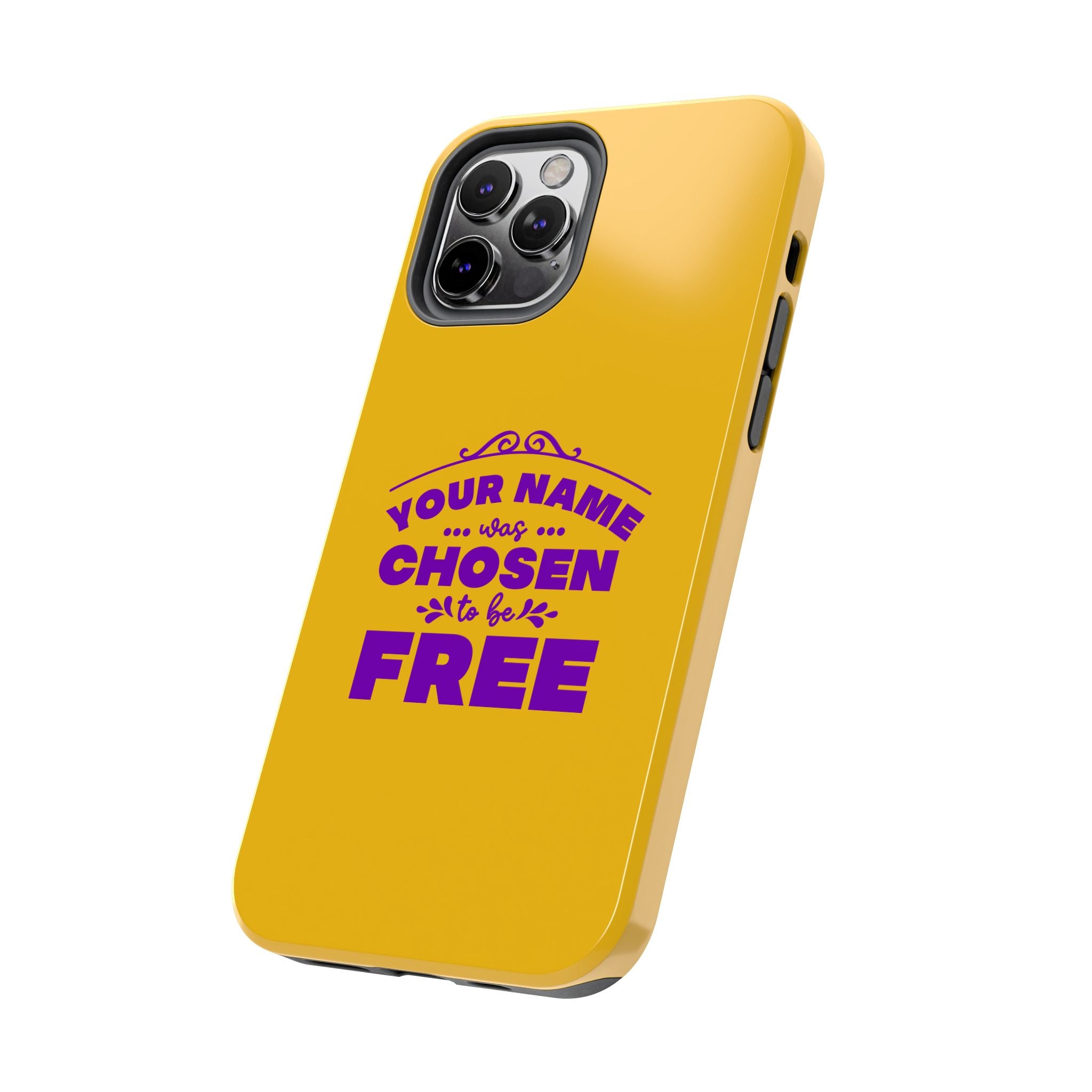 Tough Phone Cases Bible Verse (Chosen but Free) with custom name