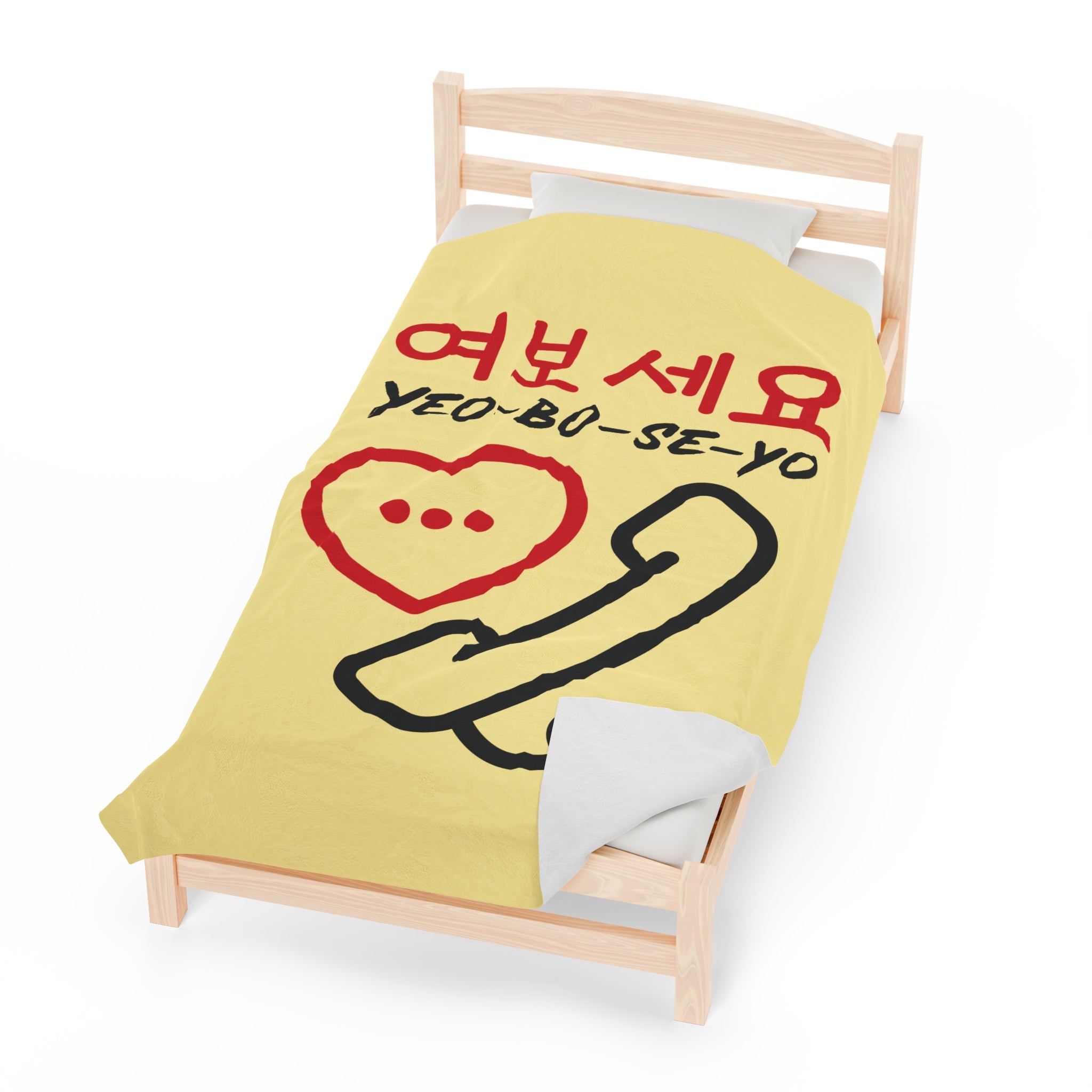 Velveteen Plush Blanket - KPOP Hangul (yeoboseyo)