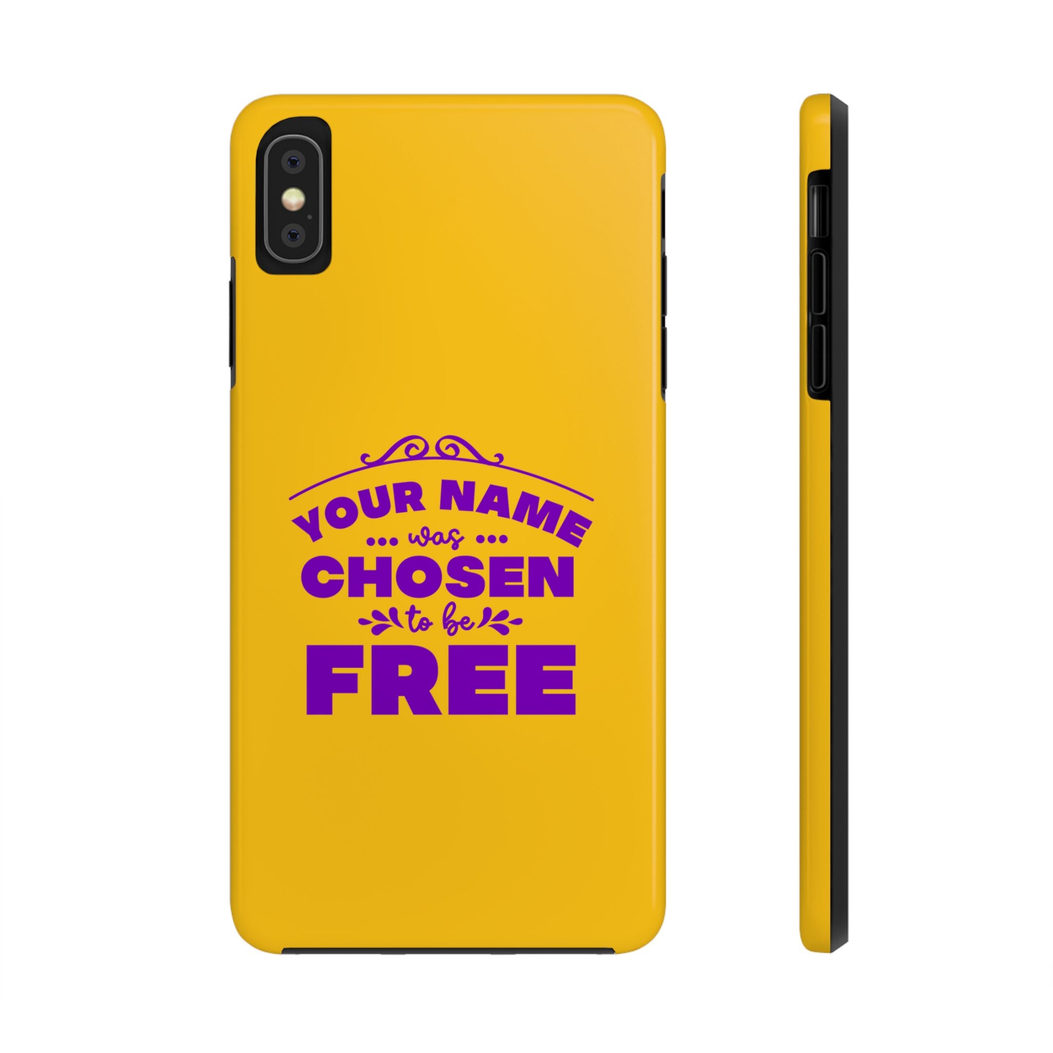 Tough Phone Cases Bible Verse (Chosen but Free) with custom name