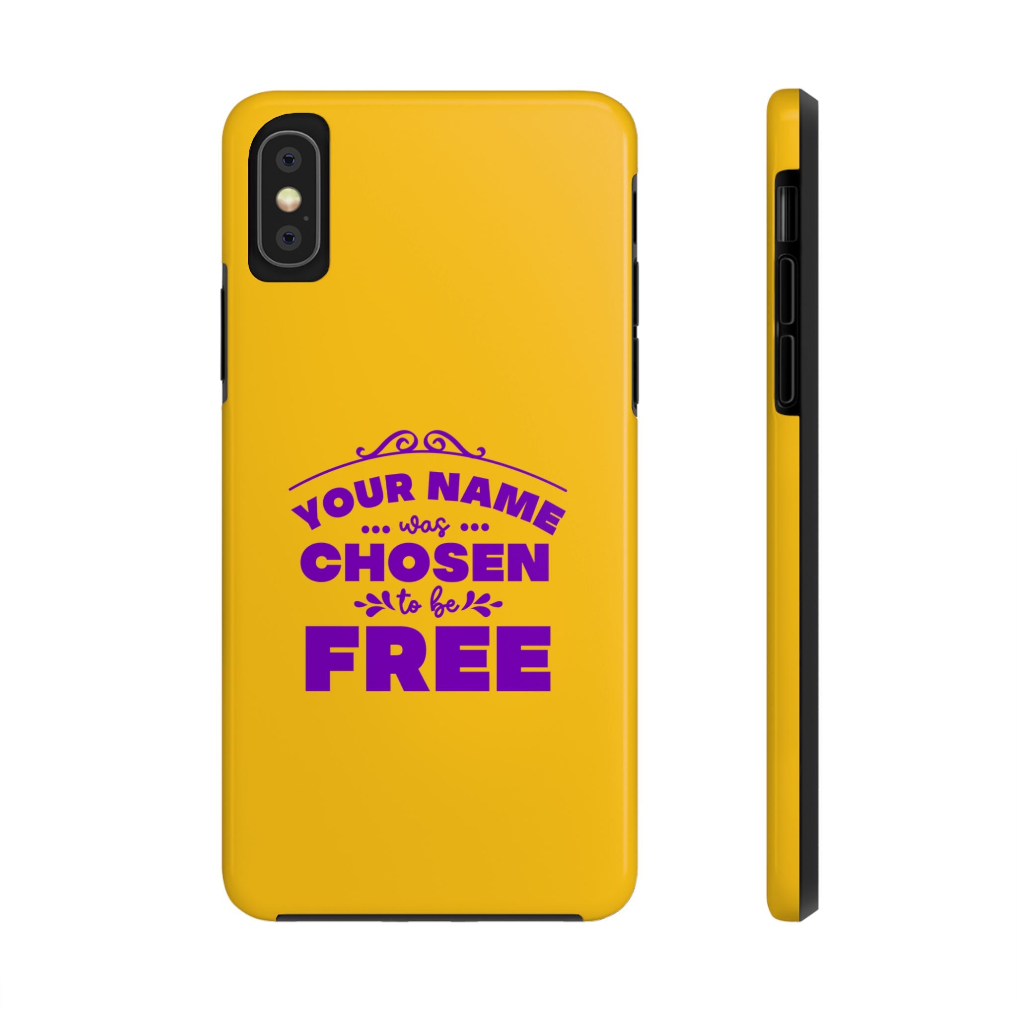 Tough Phone Cases Bible Verse (Chosen but Free) with custom name