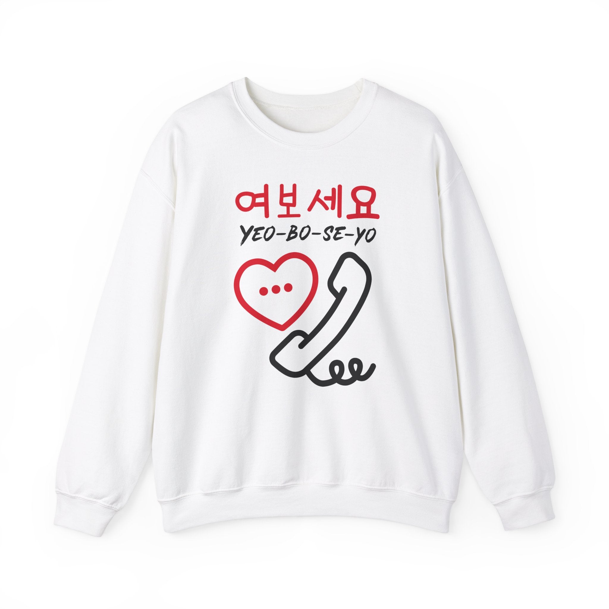 Unisex Heavy Blend™ Crewneck Sweatshirt - KPOP Hangul (yeoboseyo)